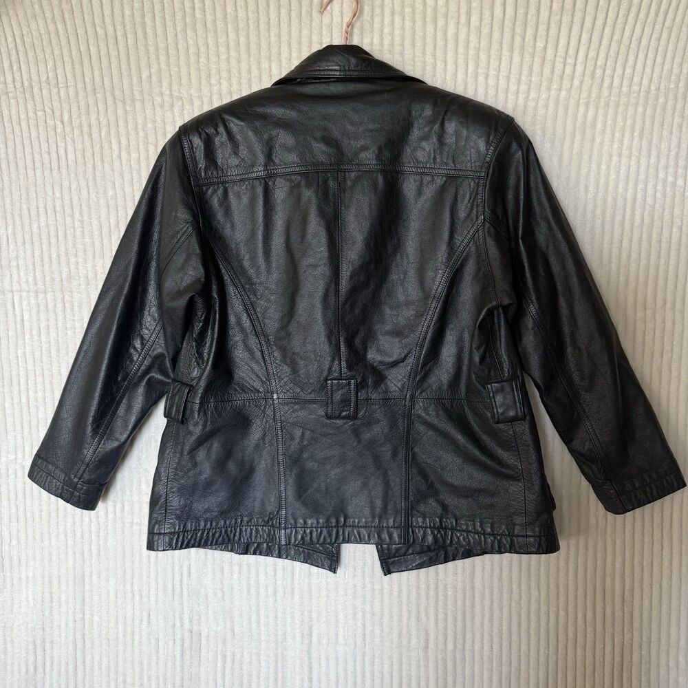 Vintage Wilson's Women's Black 100% Leather Jacket Size XS Pockets No Belt - Picture 14 of 14